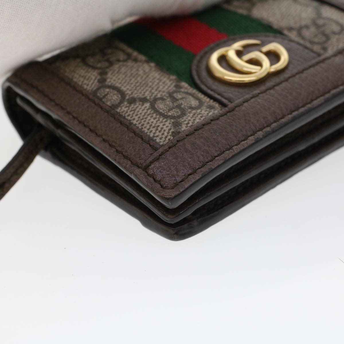 GUCCI GG Canvas Web Sherry Line Ofidia Wallet Beige Red Green 523155  yk7191