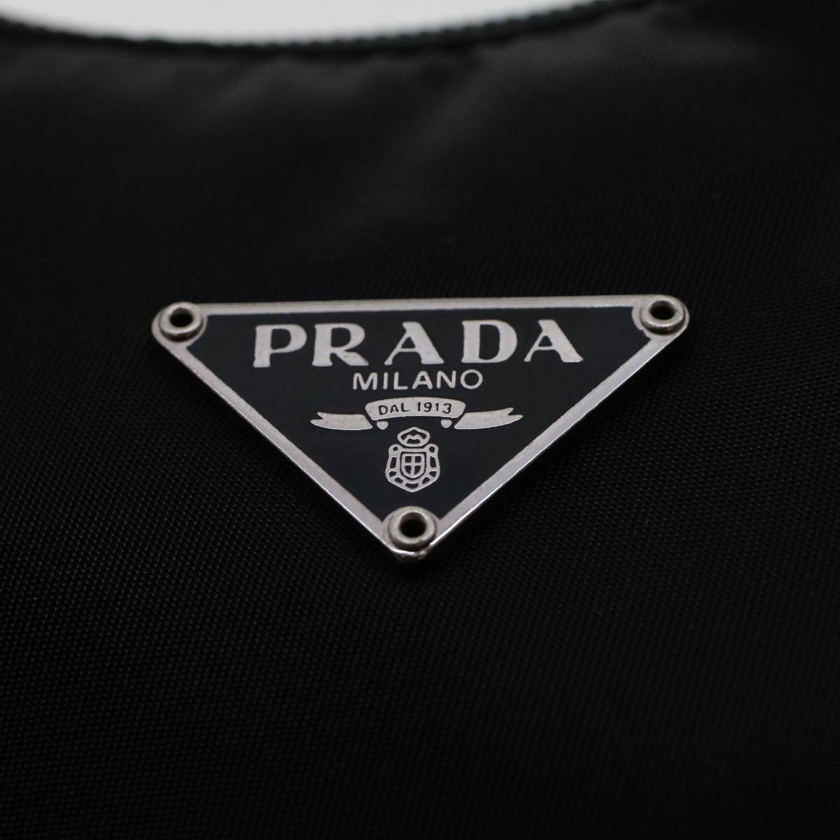 PRADA Hand Bag Nylon Black  yk7498