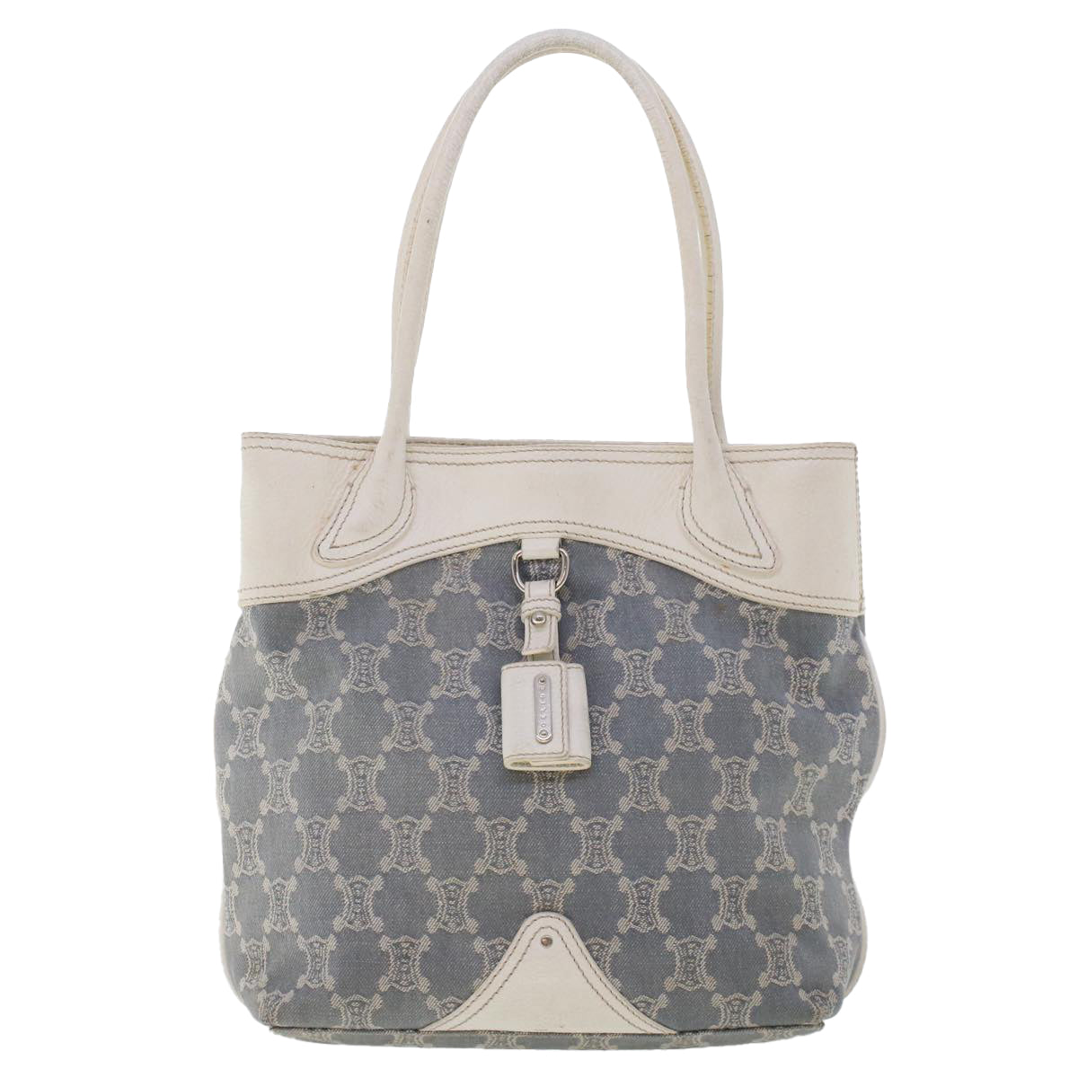 Celine Paris Macadam Canvas Tote Bag Blue  yk7968