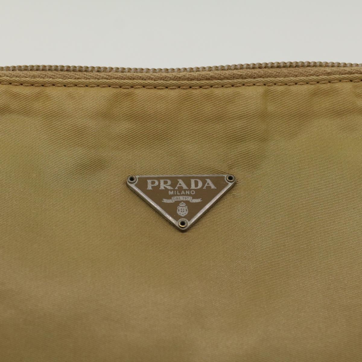 PRADA Accessory Pouch Nylon Beige  yk7985