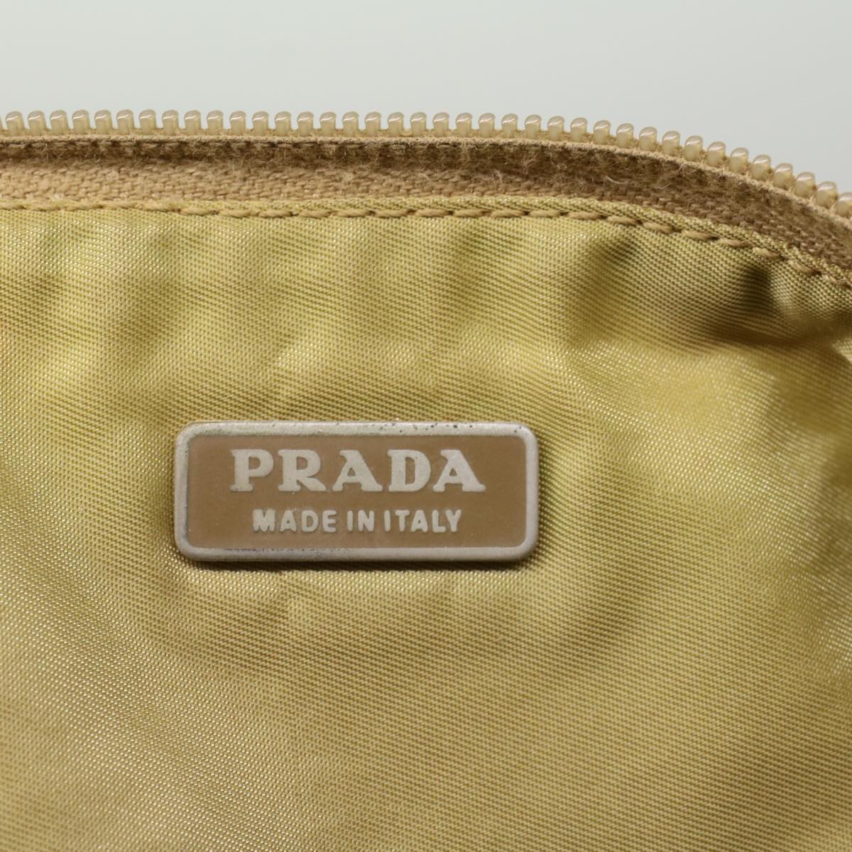 PRADA Accessory Pouch Nylon Beige  yk7985