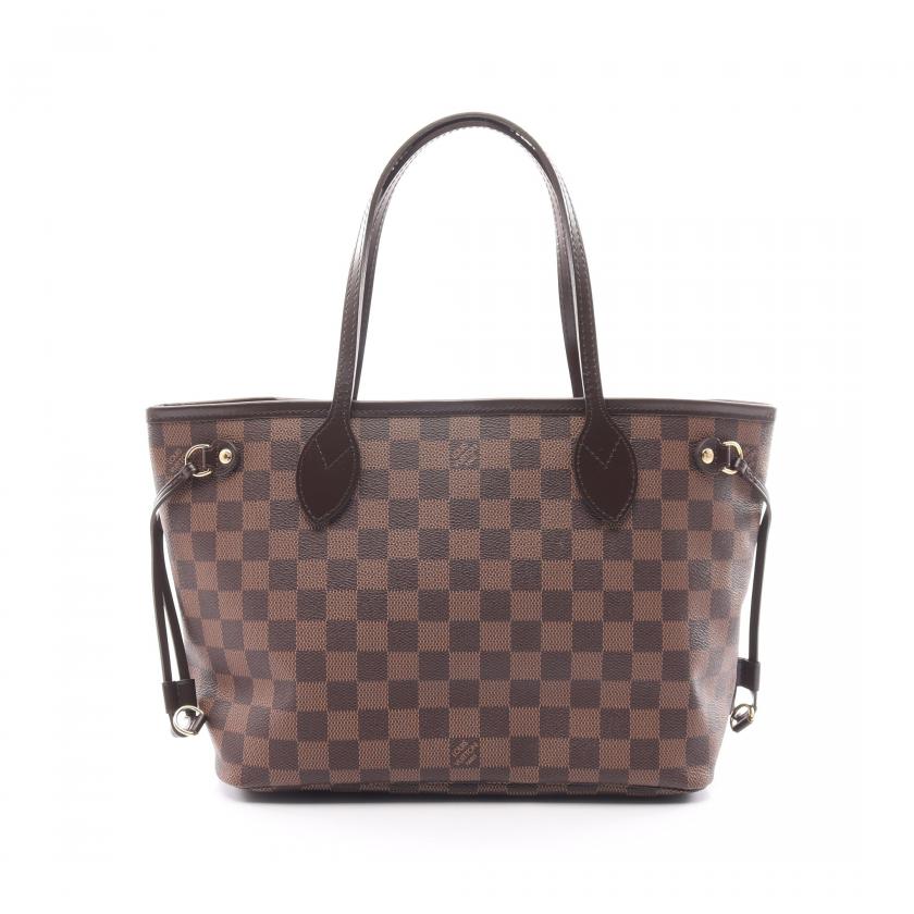 Louis Vuitton Damier Ebene Neverfull PM Tote Bag,Brown