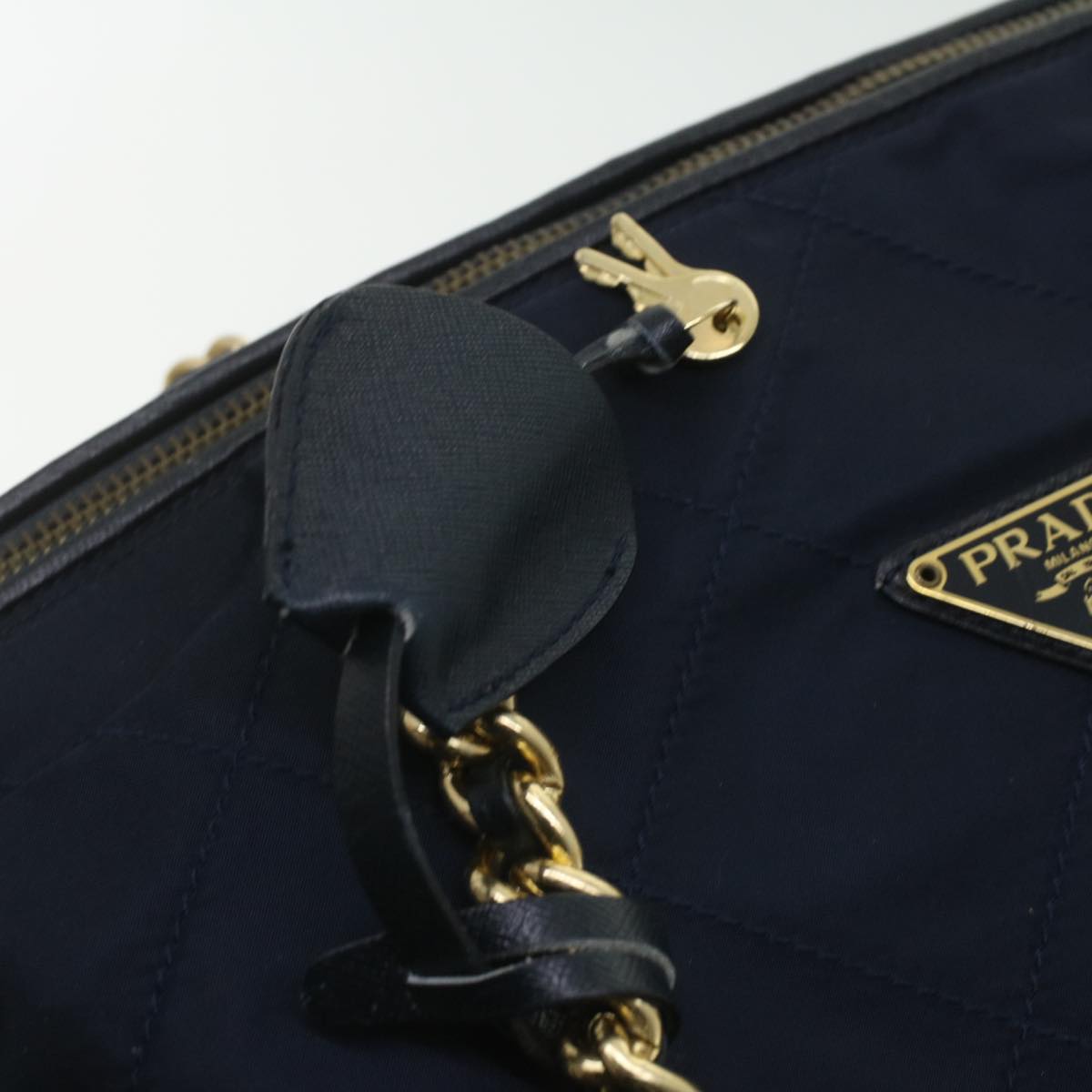 Prada Navy Synthetic  handbag bag