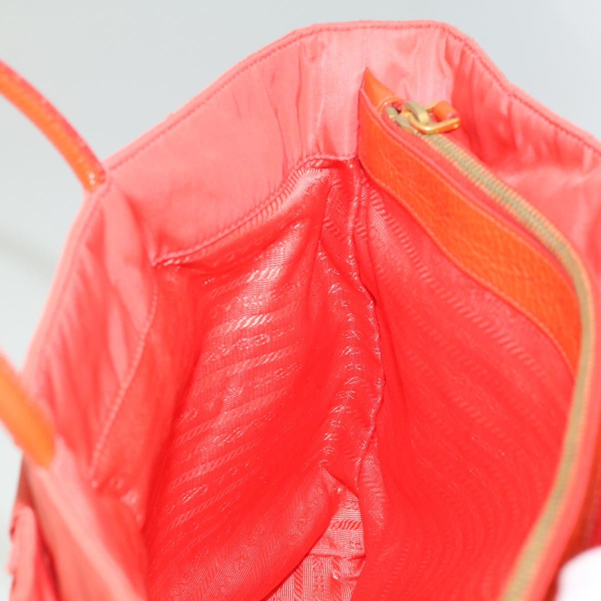 Prada Orange Silk Tessuto handbag bag