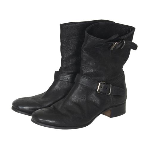 Prada Leather Buckle Boots