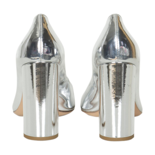 Prada Chrome Peep-Toe Pumps