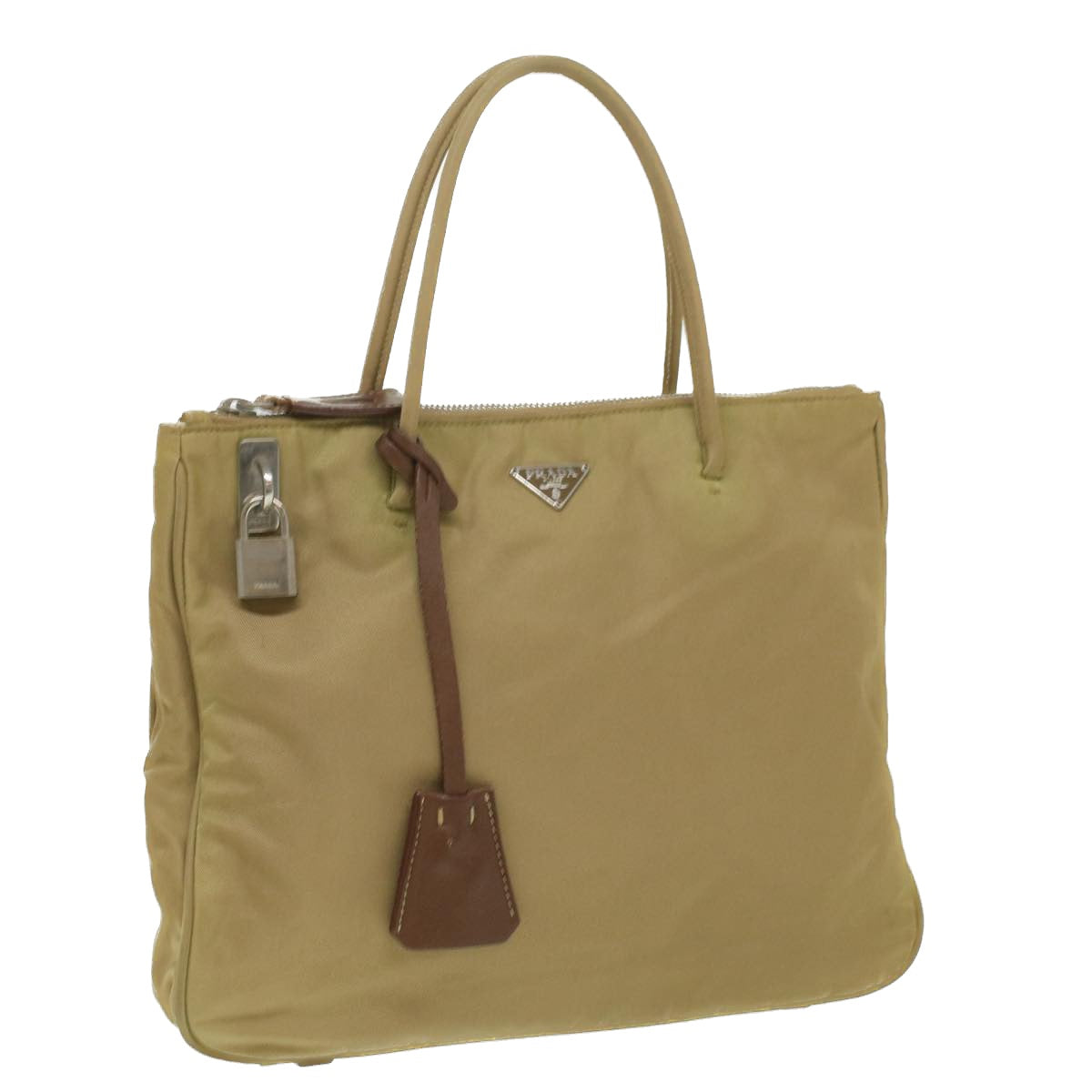 Prada Beige Canvas  handbag bag