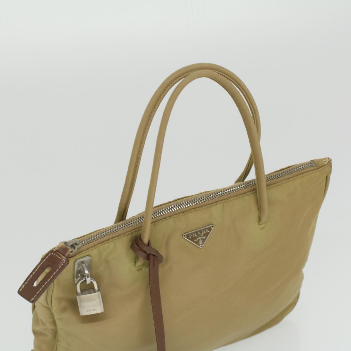 Prada Beige Canvas  handbag bag