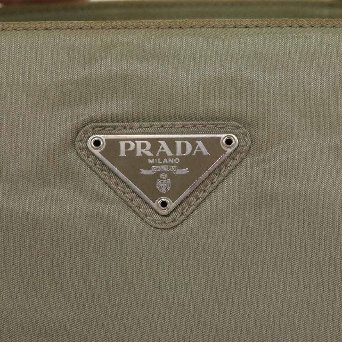 Prada Khaki Synthetic Tessuto handbag bag