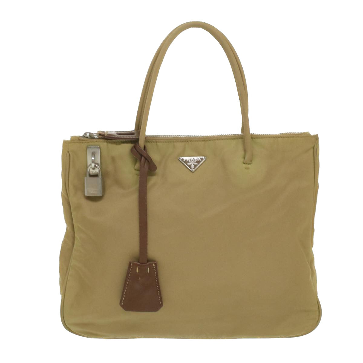 Prada Beige Canvas  handbag bag