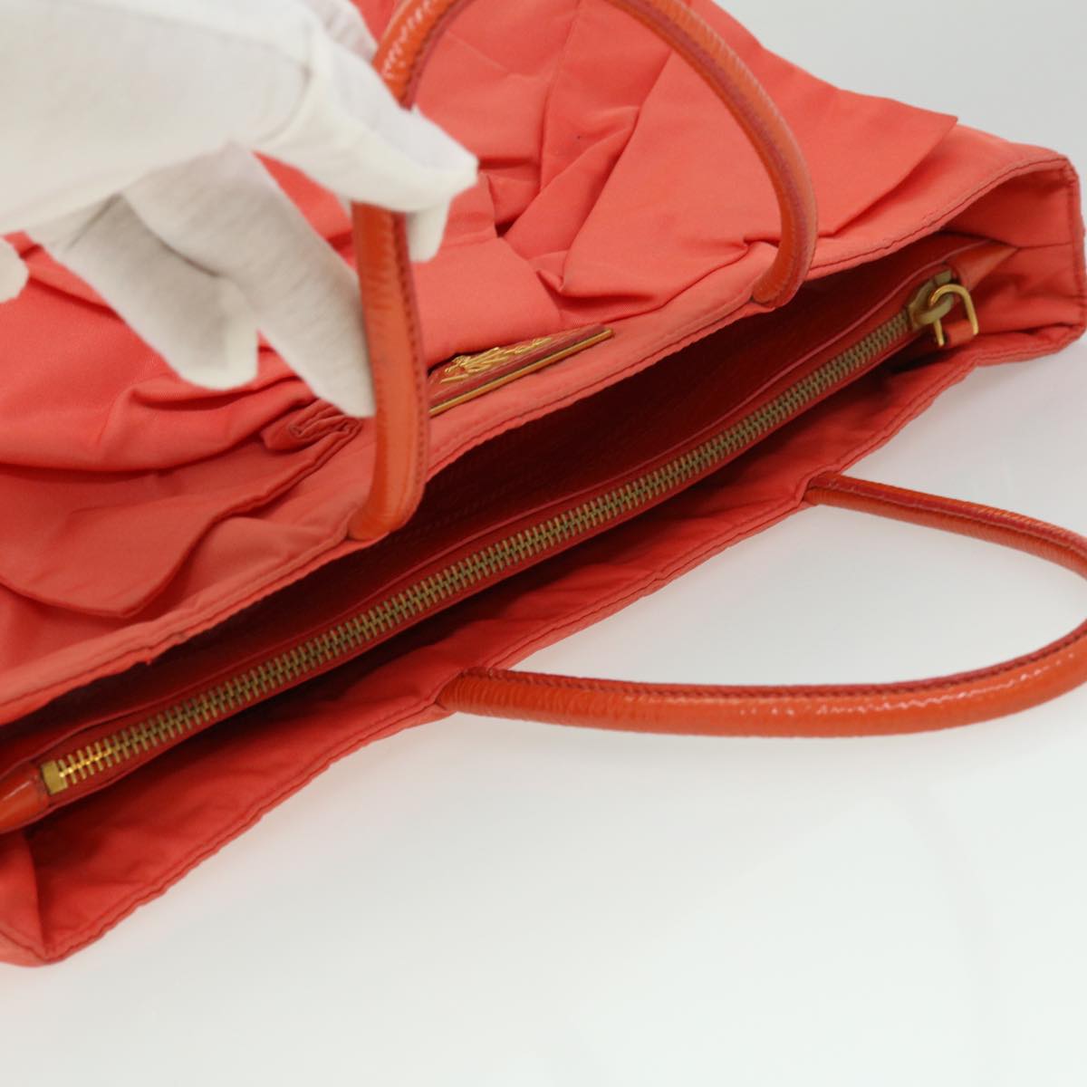 Prada Orange Silk Tessuto handbag bag