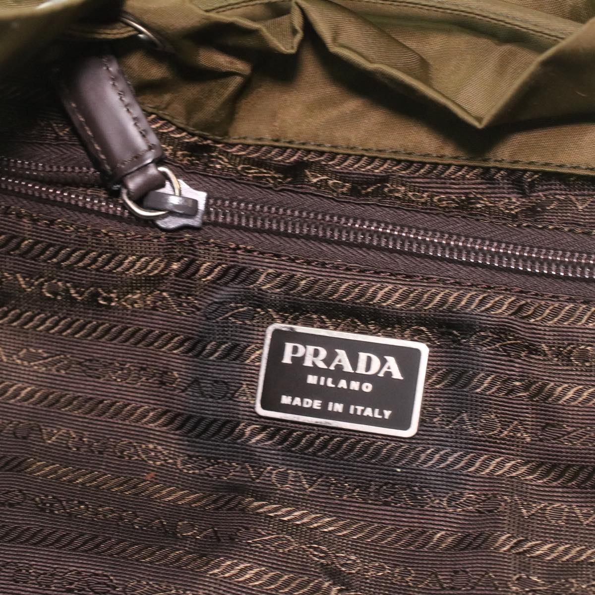 Prada Khaki Synthetic  backpack bag