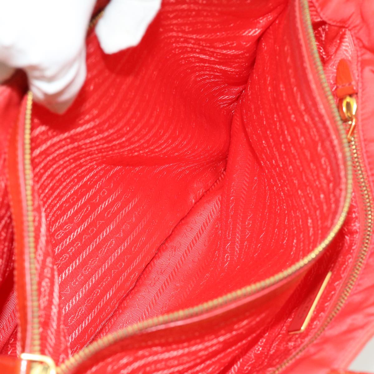 Prada Orange Silk Tessuto handbag bag