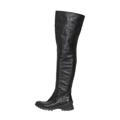 Prada Leather Over-The-Knee Boots