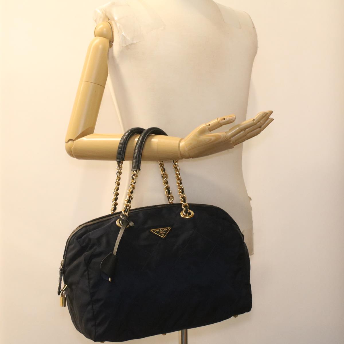 Prada Navy Synthetic  handbag bag