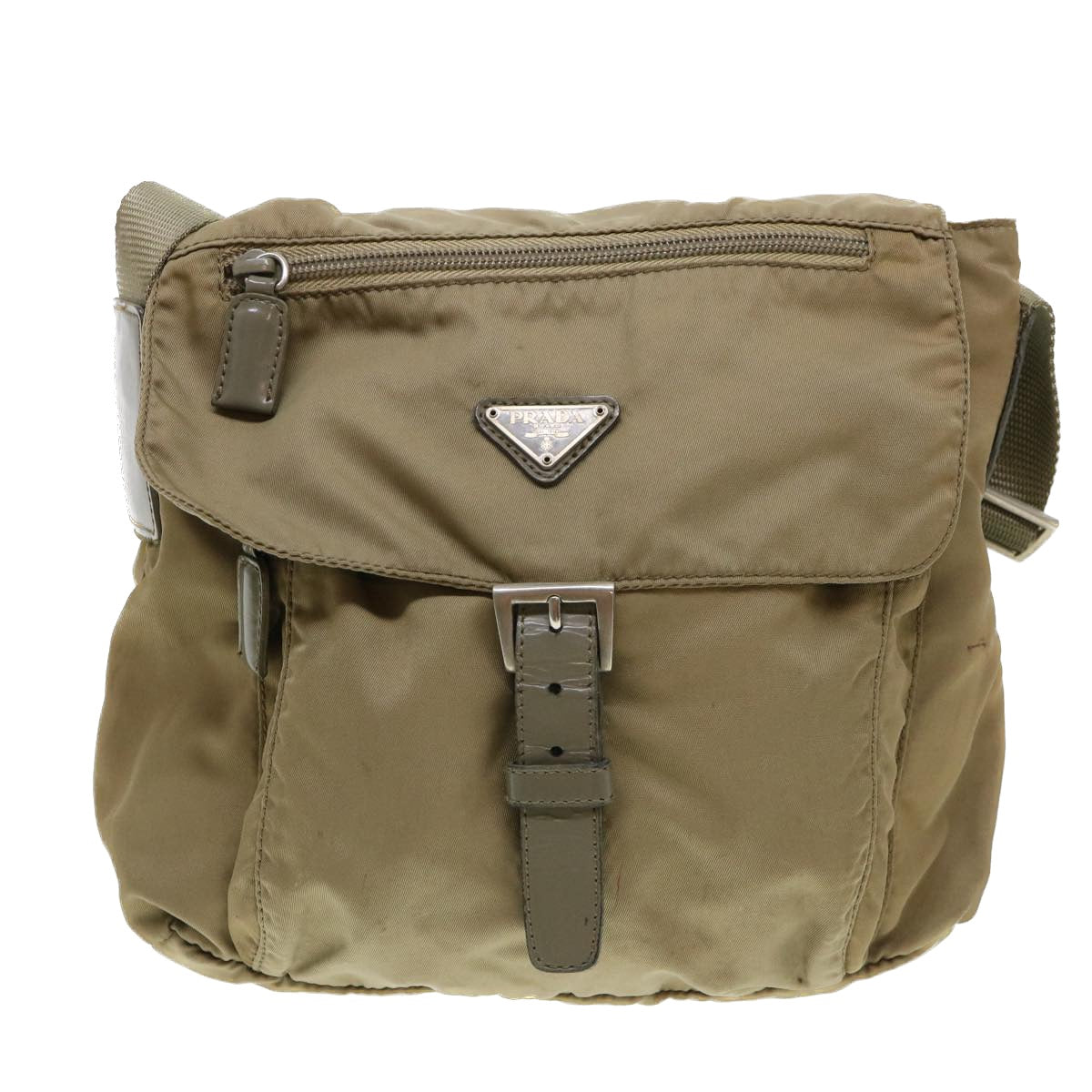 Prada Khaki Synthetic Besace shoulder bag