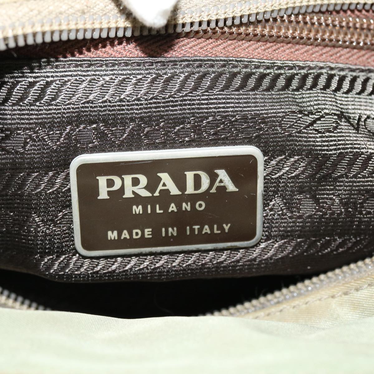 Prada Khaki Synthetic Tessuto handbag bag