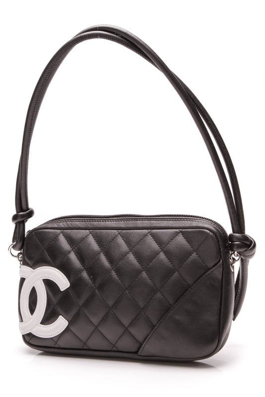 Cambon Ligne Pochette Bag - Black Calfskin