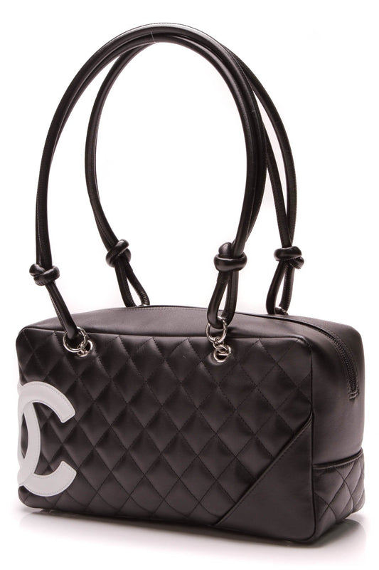 Cambon Ligne Bowler Bag - Black Calfskin