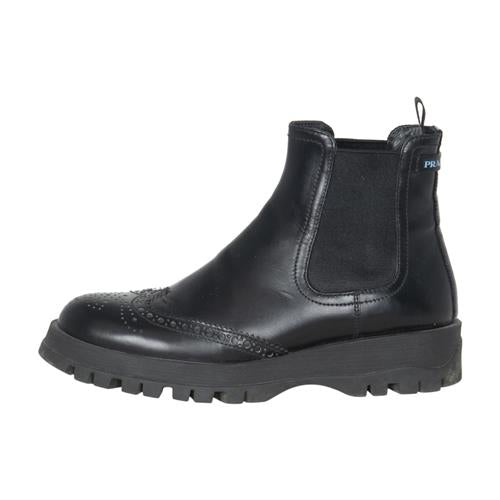 Prada Brogue Leather Ankle Boots