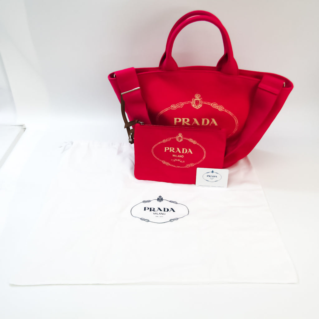 Prada Pink Canvas Canapa handbag bag