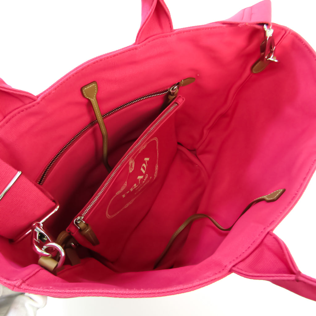 Prada Pink Canvas Canapa handbag bag