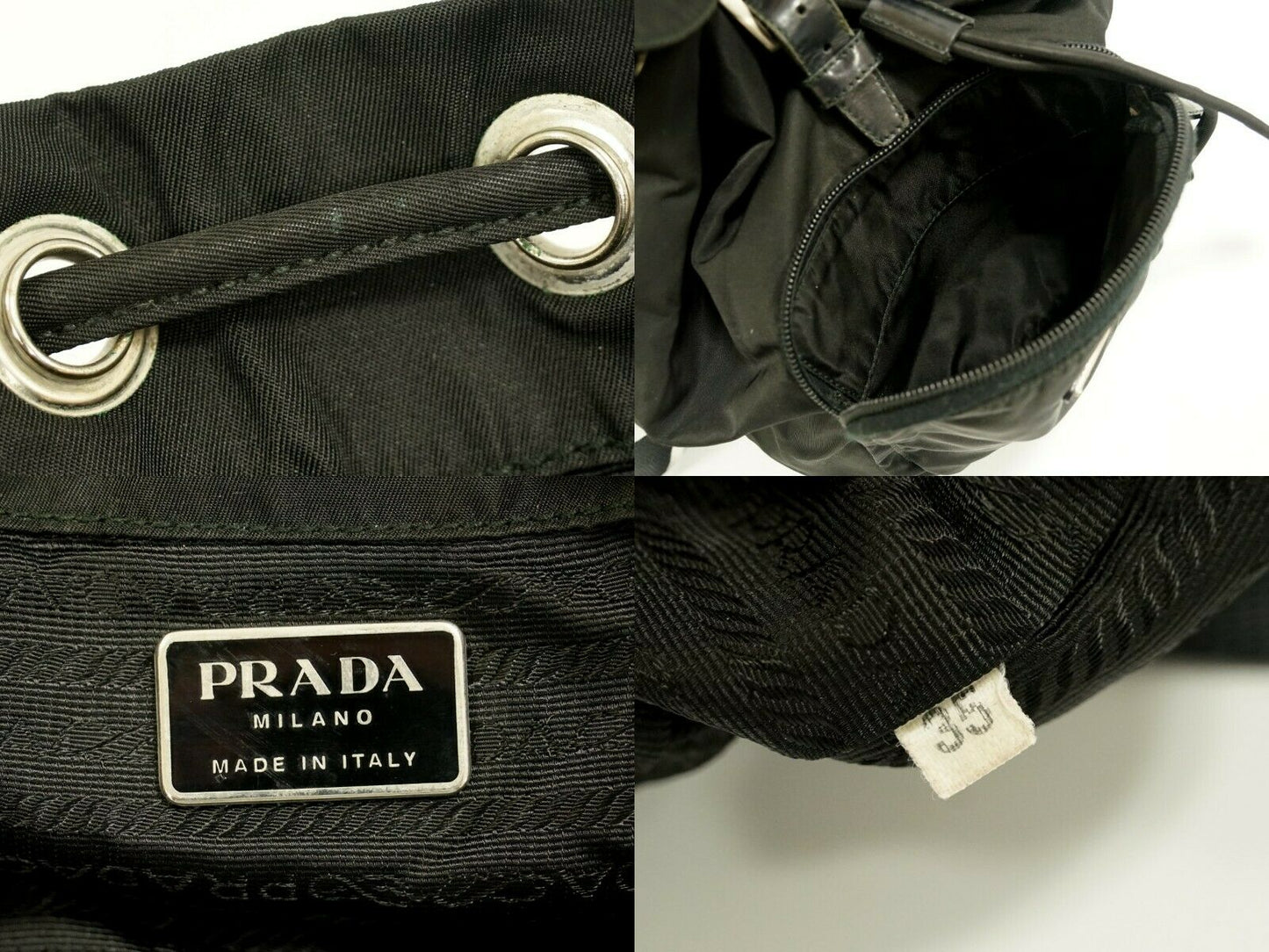 Prada Black Synthetic Saffiano backpack bag