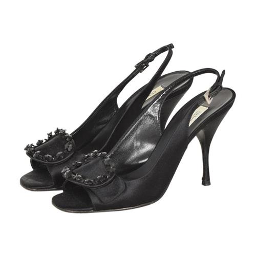 Prada Satin Embellished Slingback Pumps