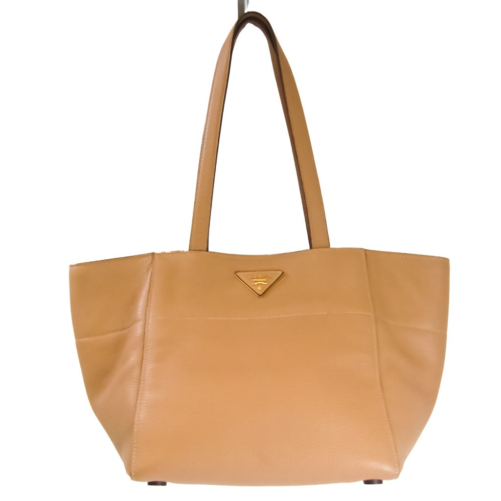 Prada Camel Leather Vitello tote bag