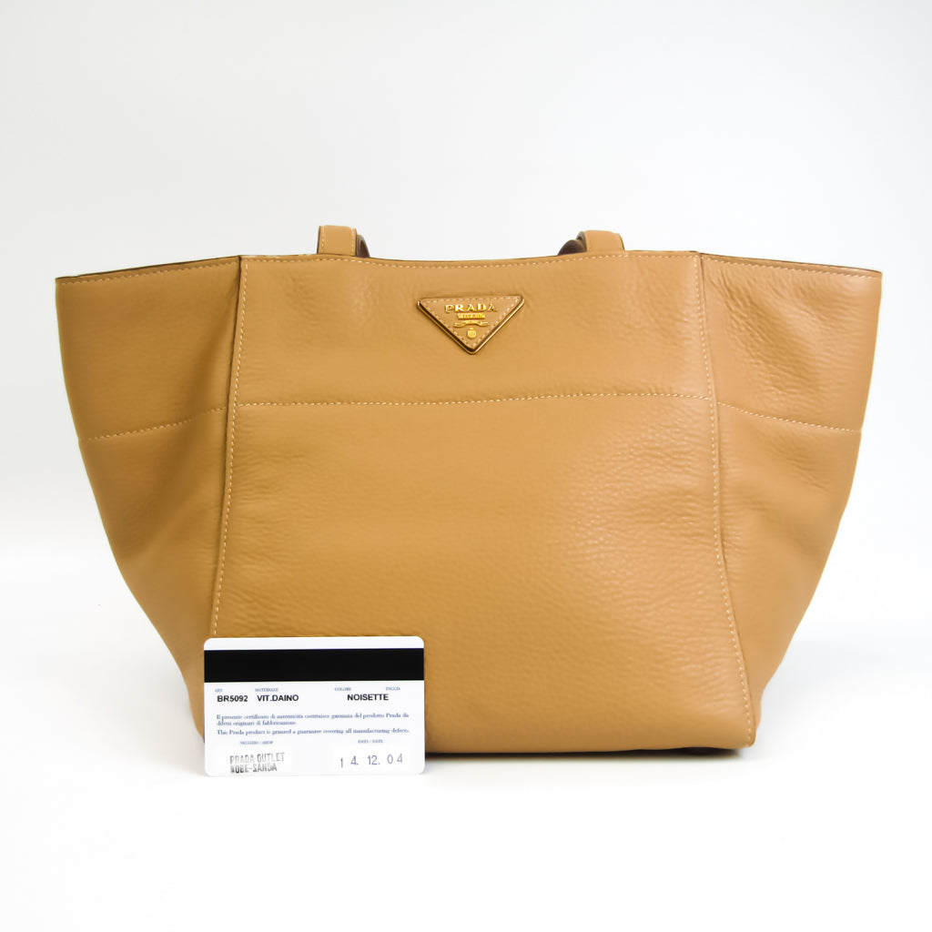 Prada Camel Leather Vitello tote bag