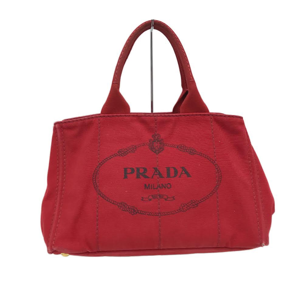 Prada Red Canvas Canapa tote bag