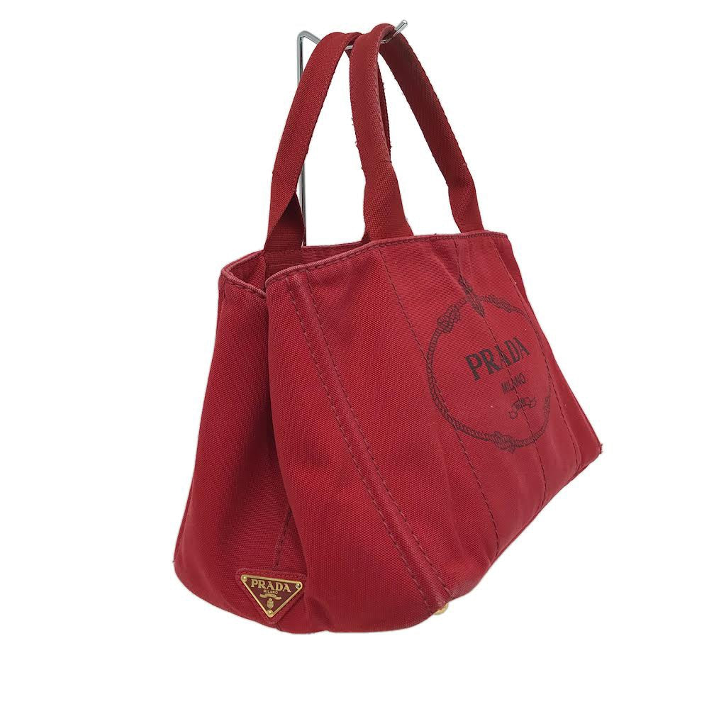 Prada Red Canvas Canapa tote bag