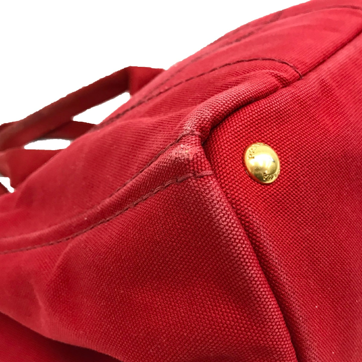 Prada Red Canvas Canapa tote bag