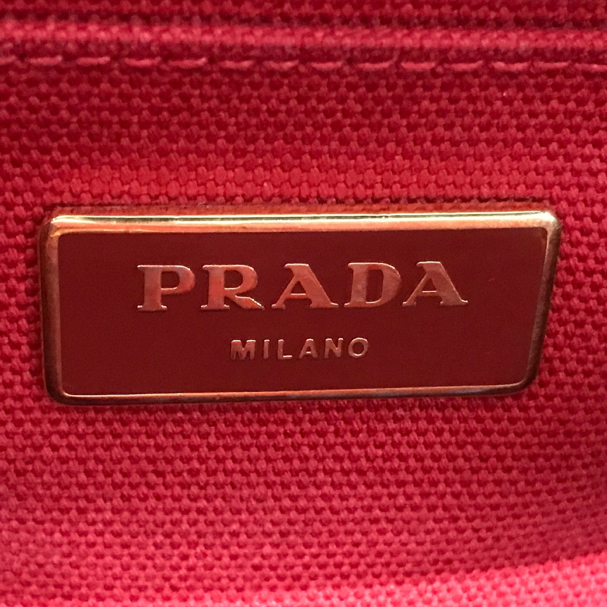 Prada Red Canvas Canapa tote bag