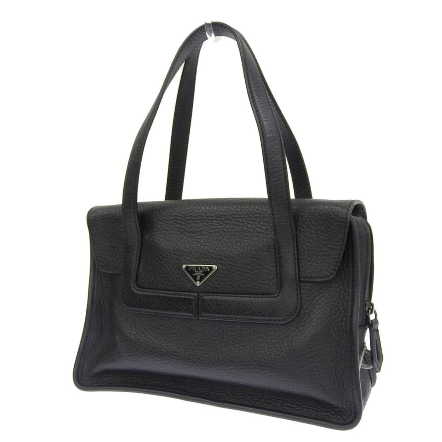 Prada Black Leather Ribbon handbag bag