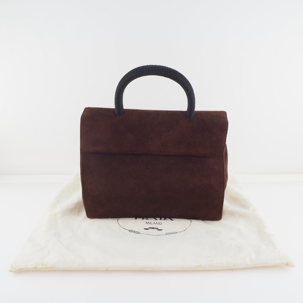 Prada Brown Suede  handbag bag