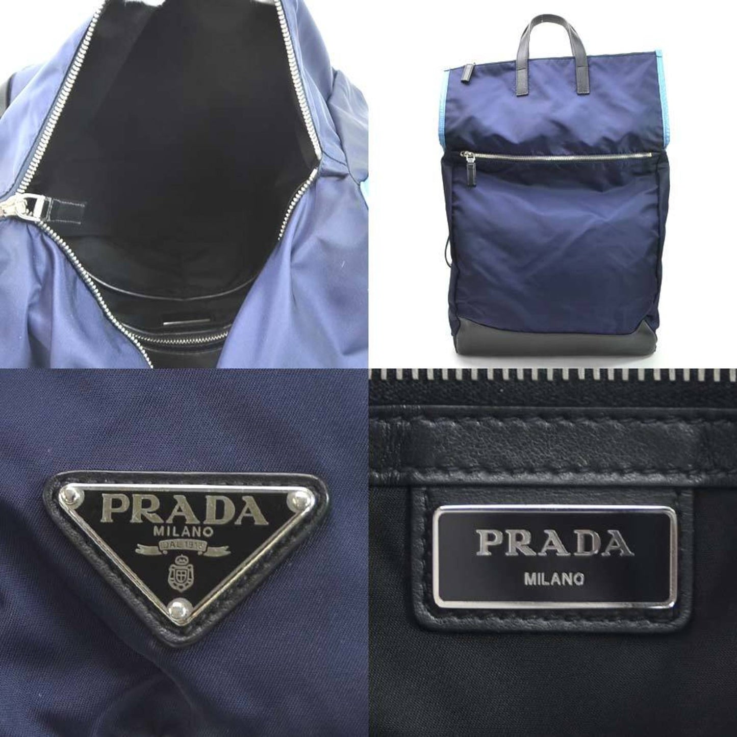 Prada Navy Synthetic  backpack bag