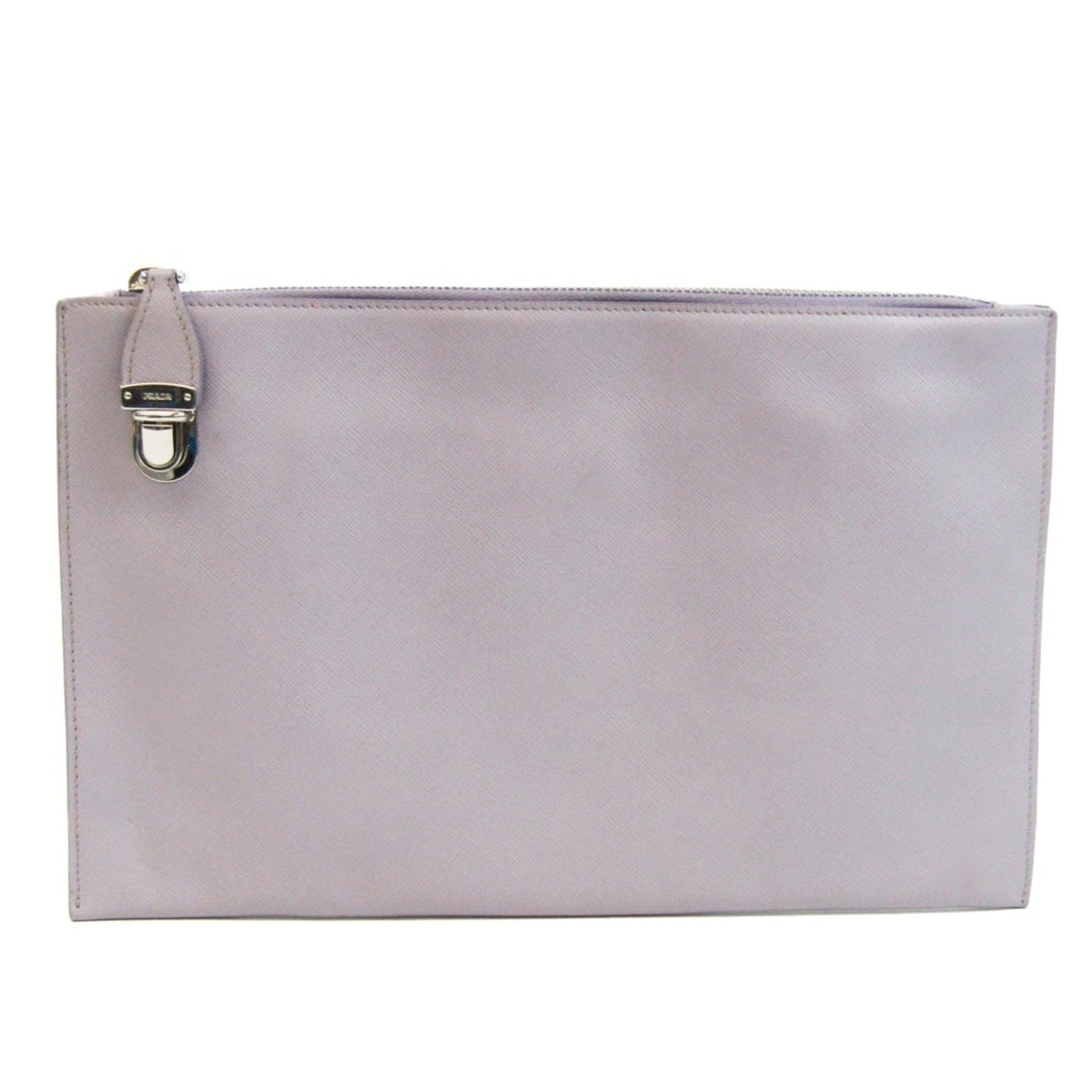 Prada Purple Leather Saffiano clutch bag