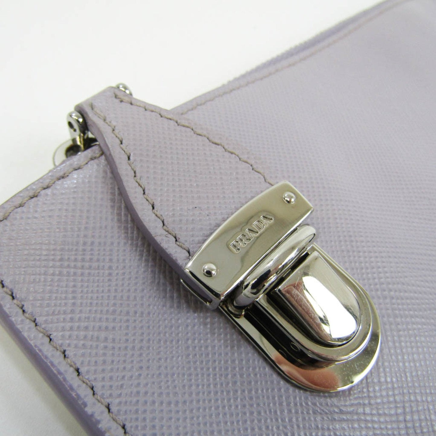 Prada Purple Leather Saffiano clutch bag