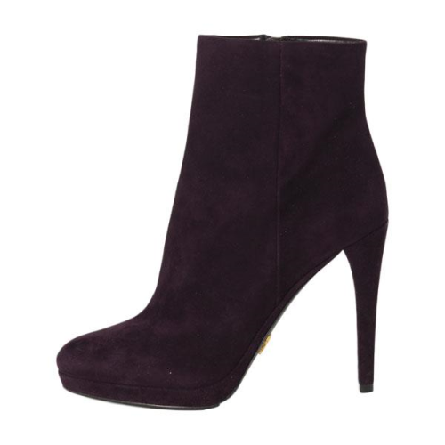 Prada Burgundy Suede Ankle Boots