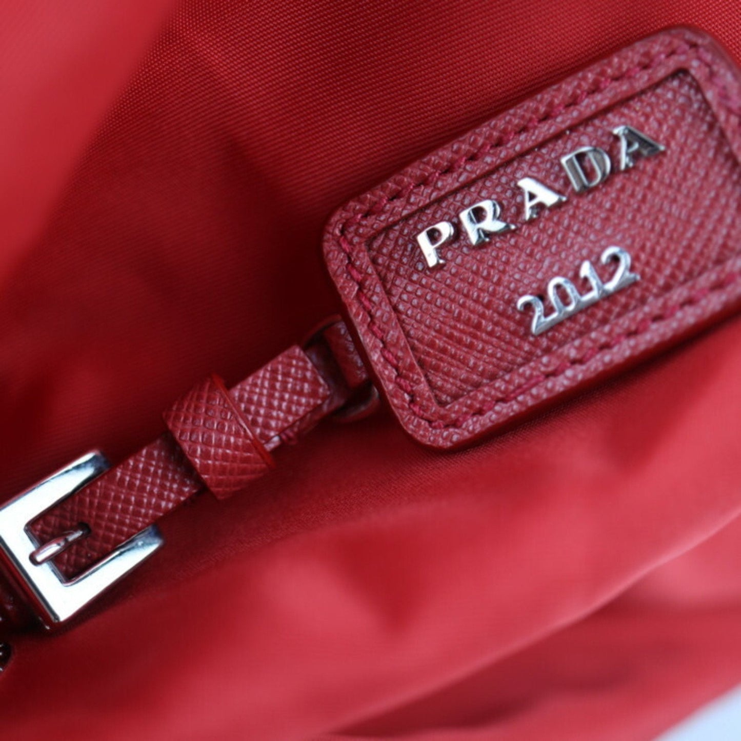 Prada Red Synthetic  backpack bag