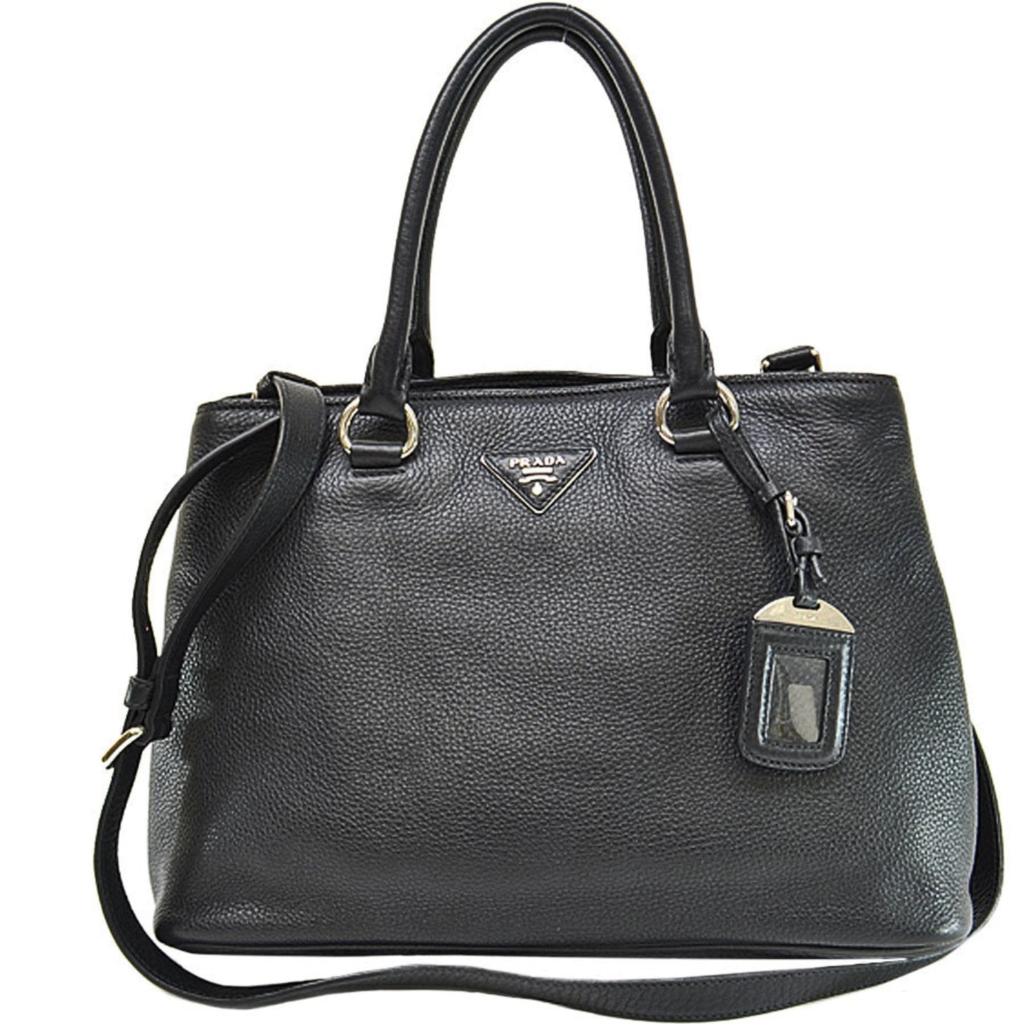 Prada Black Leather Galleria handbag bag