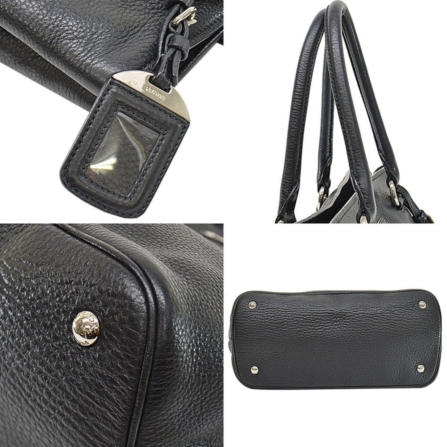 Prada Black Leather Galleria handbag bag