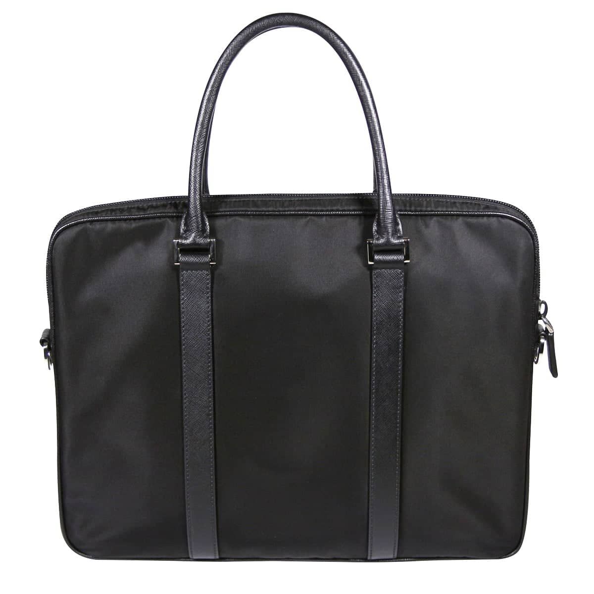 Prada Black Synthetic Saffiano briefcase bag