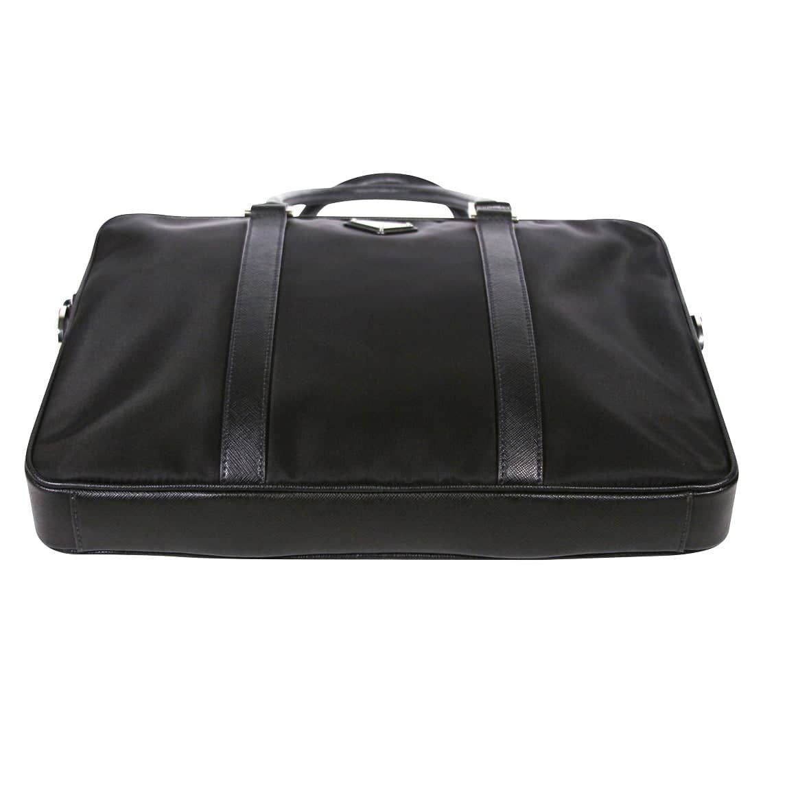 Prada Black Synthetic Saffiano briefcase bag