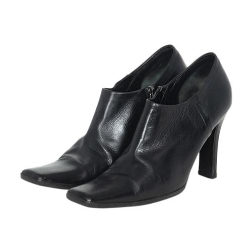 Prada Leather Square Toe Ankle Boots