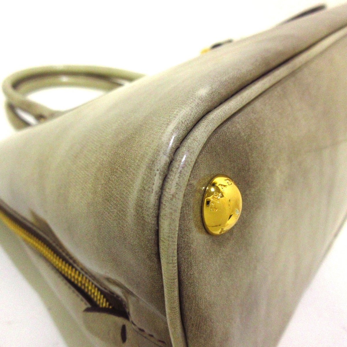 Prada Beige Patent leather Promenade handbag bag