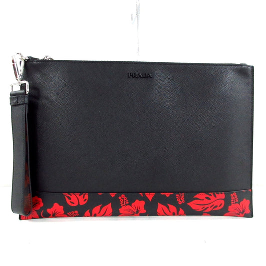 Prada Bicolor Leather  clutch bag