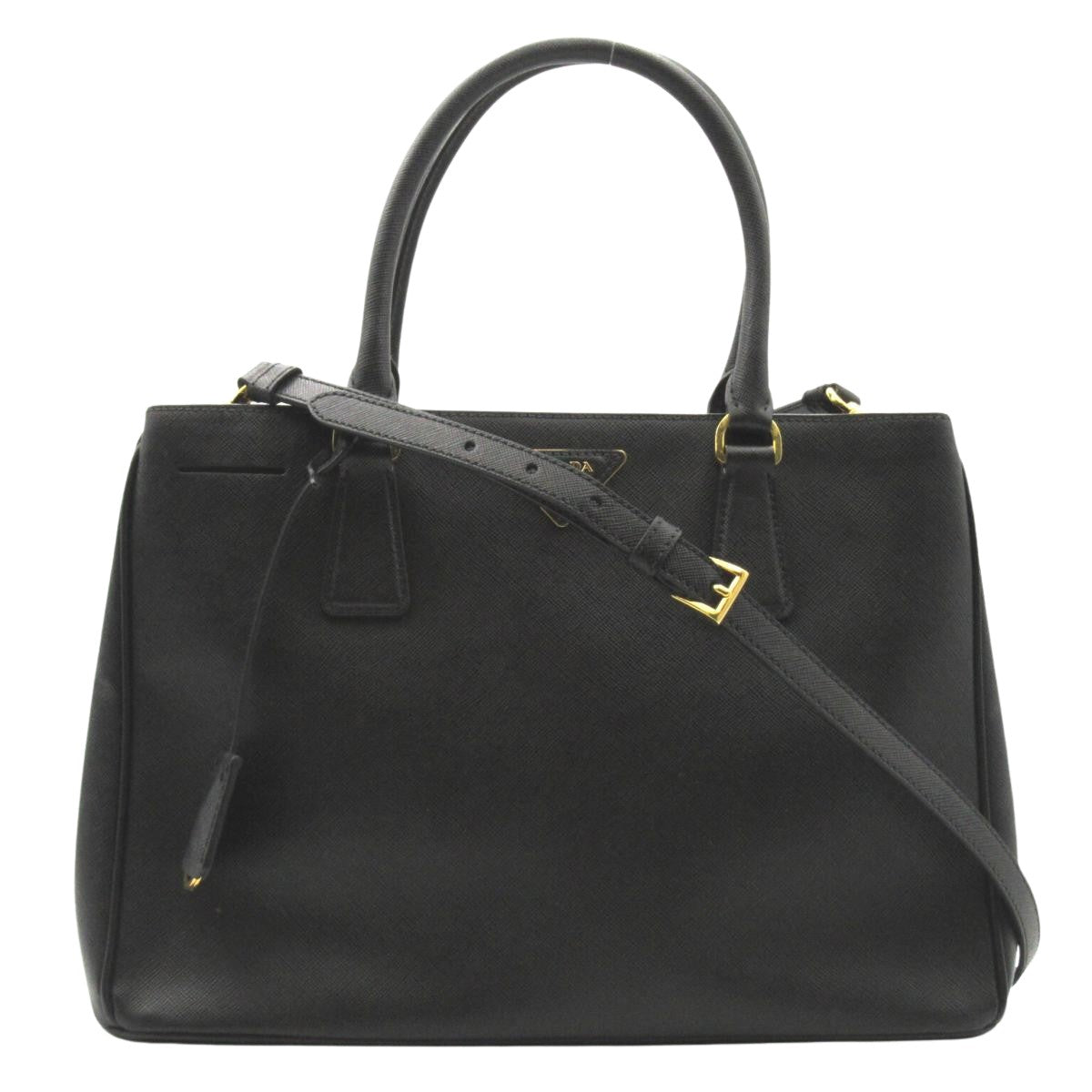 Prada Black Leather Galleria handbag bag