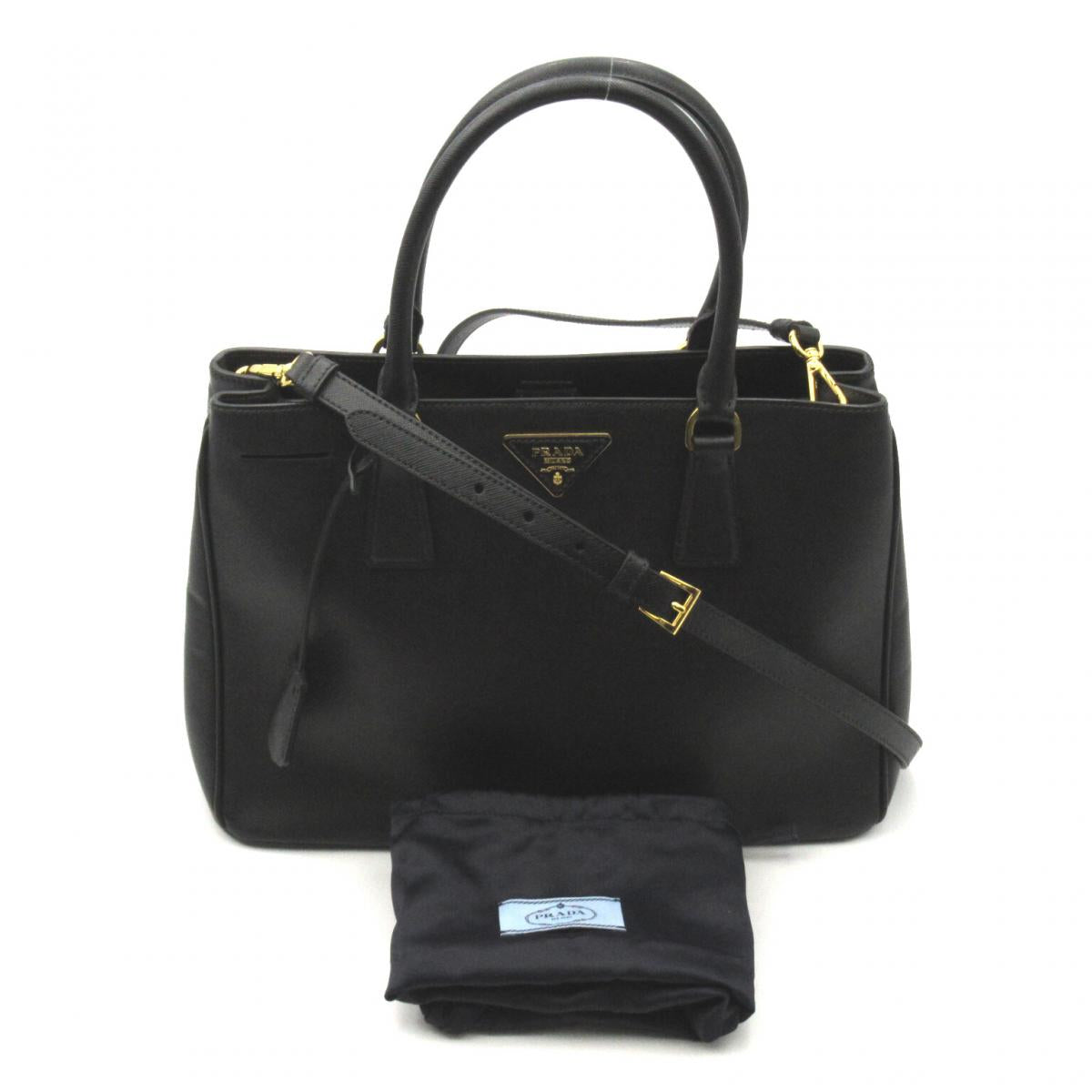 Prada Black Leather Galleria handbag bag